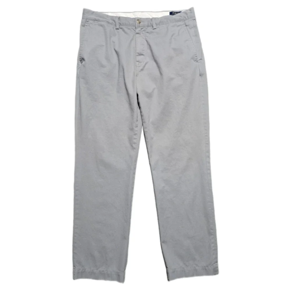 Polo Ralph Lauren Mens 35x32 Gray Classic Fit Chino Pants Cotton Twill